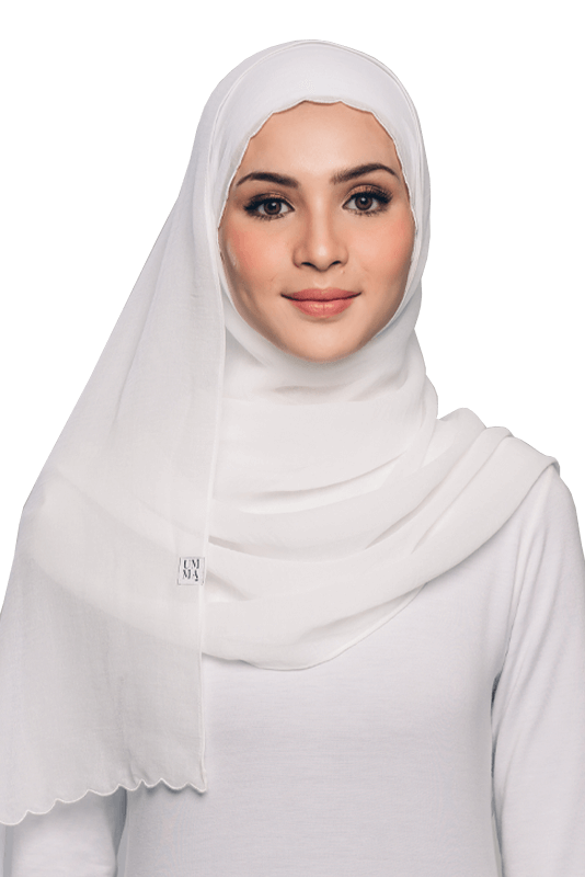 Sulam Sumera Scarf in White Sulam Sumera Scarf in White
