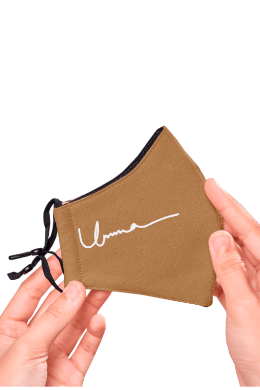 Crepe Face Mask with Ear Loop in Moss Crepe Face Mask with Ear Loop in Moss