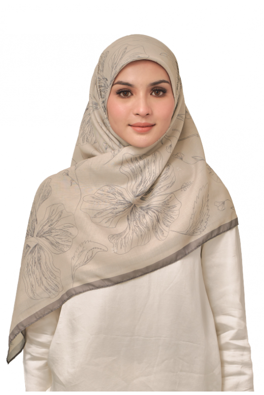 Aleka Printed Square in Sand Beige Aleka Printed Square in Sand Beige