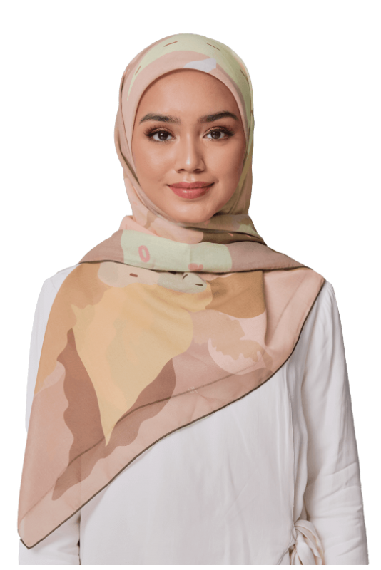 Amazon Printed Square in Sahara Beige Amazon Printed Square in Sahara Beige