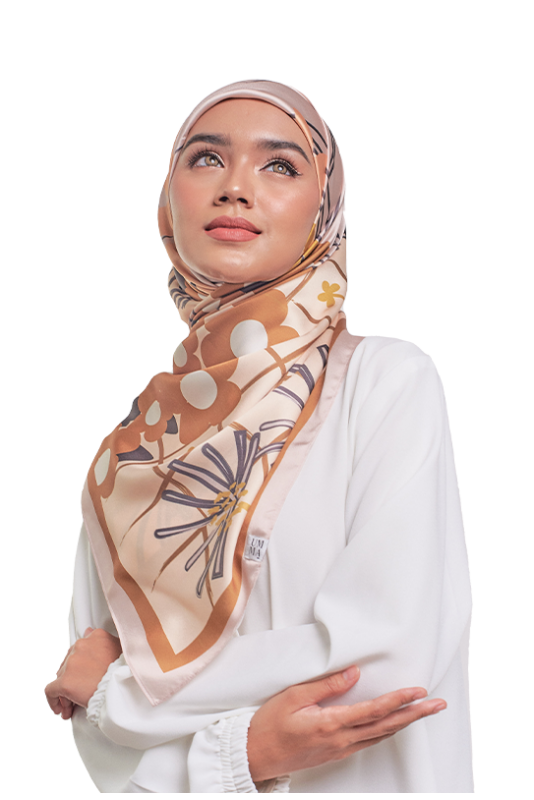 Hadiqa Printed Square in Caramel Hadiqa Printed Square in Caramel