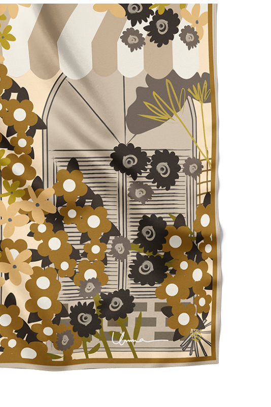 Hadiqa Printed Square in Caramel Hadiqa Printed Square in Caramel