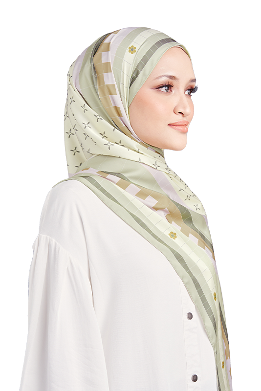 Mozayk Printed Scarf in Chios Green Mozayk Printed Scarf in Chios Green