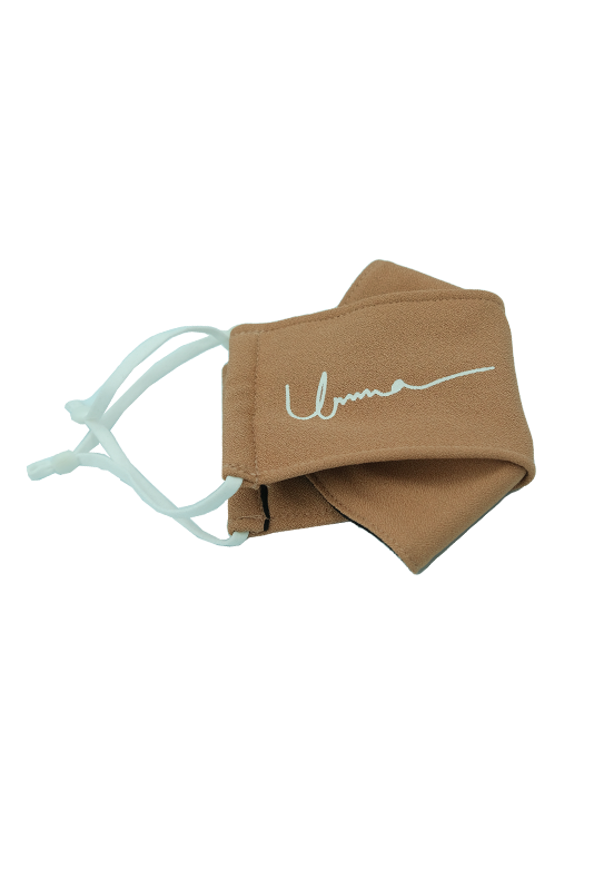 Origami Face Mask Crepe Ear Loop in Saddle Brown Origami Face Mask Crepe Ear Loop in Saddle Brown