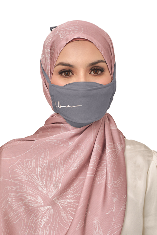 Origami Face Mask Crepe String Extension in Pigeon Grey Origami Face Mask Crepe String Extension in Pigeon Grey