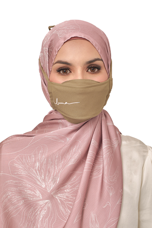 Origami Face Mask Crepe String Extension in Saddle Brown Origami Face Mask Crepe String Extension in Saddle Brown