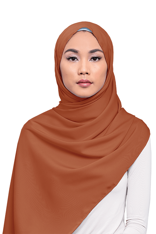 Huda Matte Satin Scarf in Pumpkin Huda Matte Satin Scarf in Pumpkin
