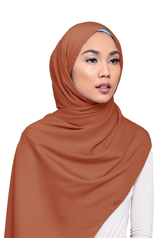 Huda Matte Satin Scarf in Pumpkin Huda Matte Satin Scarf in Pumpkin